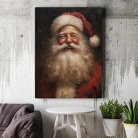 Classic Santa Portrait Canvas Print, Vintage Santa Claus Canvas Art, Christmas Wall Decor, Holiday Canvas Art, Festive Xmas Home Decor Present
