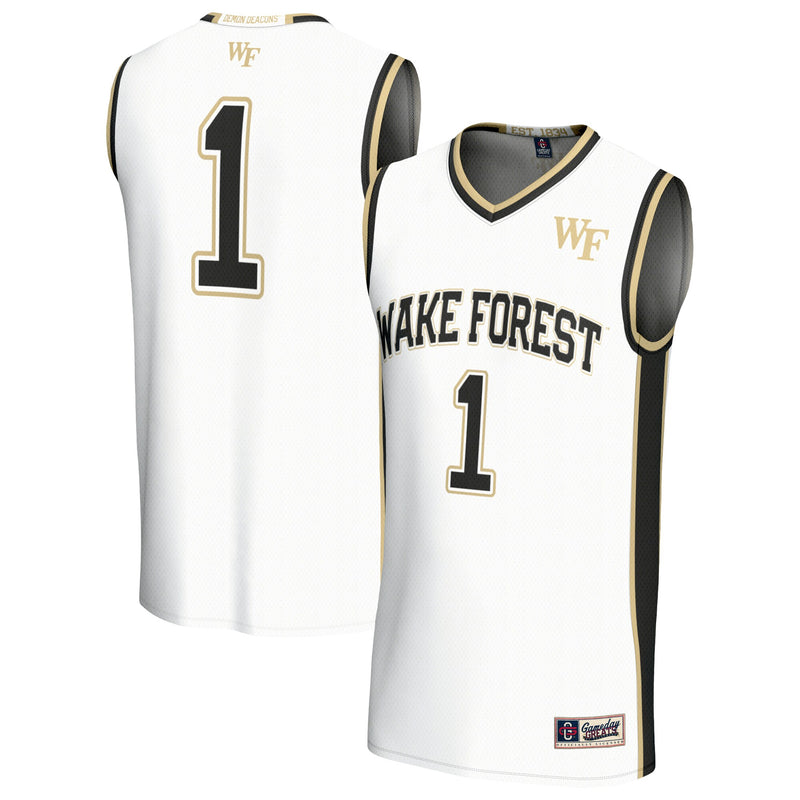 #1 Wake Forest Demon Deacons Lightweight Basketball Fashion Jersey - White