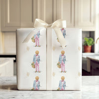 Preppy Christmas Gift Wrap, Dapper Gingerbread Man Wrapping Paper, Traveling Gingerbread Wrapping Paper, Whimsical Holiday Wrapping Paper