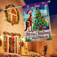 Kangaroo Santa Hat Holiday Yard Flag, Australian Christmas Garden Flag, Aussie Xmas Lawn Banner, Summer Christmas Outdoor Decor