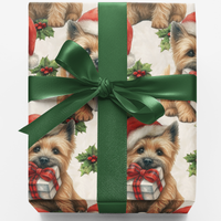 Holiday Dog Gift Wrap Roll, Cairn Terrier Christmas Wrapping Paper, Festive Pet Winter Wrapping Paper, Dog Lover Xmas Present Presentation