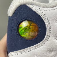 Low Top Sneakers, White Navy Colorway, Lace Up Design, Casual Gift for Sneaker Fans