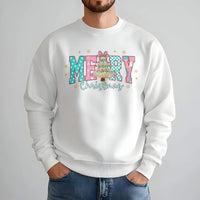 Retro Coquette Christmas Tree Sweatshirt, Merry Christmas Sweatshirt, Preppy Holiday Graphic Crewneck, Adorable Winter Christmas Sweatshirt