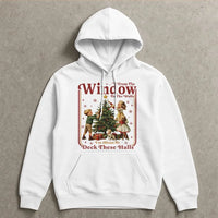 Humorous Christmas Graphic Hoodie, Retro Deck the Halls Hoodie, Vintage Holiday Party Hoodie, Winter Pullover Sweatshirt, Holiday Present for Men