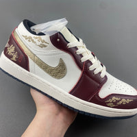 Low Top Sneakers, White Burgundy Colorway, Lace Up Design, Casual Gift for Sneaker Fans