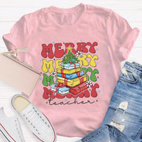 Festive Holiday Graphic Tee, Christmas Tree Teacher T-Shirt, Retro Xmas Teacher Shirt, School Educator Winter Tee, Teacher Christmas Present