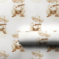 Banjo Santa Christmas Gift Wrap Paper, Cowboy Santa Wrapping Paper, Western Holiday Wrapping Paper, Rustic Country Xmas Gift Wrap Roll