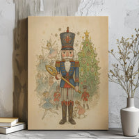Vintage Christmas Fairies Print, Nutcracker Ballet Canvas Wall Art, Holiday Nutcracker Canvas, Festive Wall Art, Winter Home Decor Canvas