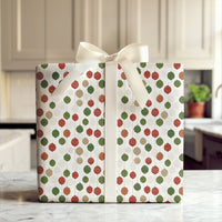 Festive Holiday Baubles Gift Wrap, Ikat Ornaments Christmas Wrapping Paper, Colorful Geometric Xmas Wrapping Paper, Modern Present Packaging