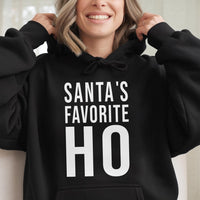 Humorous Santa Christmas Party Hoodie, Santas Favorite Ho Hoodie, Sarcastic Adult Holiday Sweatshirt, Cheeky Xmas Pullover Present for Her