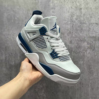 Mid Top Sneakers, Blue White Colorway, Lace Up Design, Casual Gift for Sneaker Fans