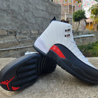 Sneakers, White Black Red Colorway, Lace Up Design, Casual Gift for Sneaker Fans
