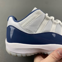 Low Top Sneakers, Navy Blue White Colorway, Lace Up Design, Casual Gift for Sneaker Fans