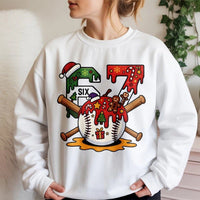 67 Number Baseball Holiday Sweater, Christmas Baseball Sweatshirt, Vintage Baseball Fan Crewneck, Sports Player Christmas Sweatshirt