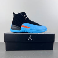Retro Low Top Sneakers, Blue Black Orange Colorway, Lace Up Design, Casual Gift for Sneaker Fans