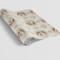 Vintage Cameo Holiday Gift Wrap, Black Santa Wrapping Paper, African American Santa Wrapping Paper, Classic Christmas Present Wrapping Paper