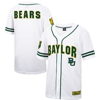 Baylor Bears Free Spirited Mesh Button-Up Baseball Jersey - White