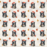 Santa Hat Dog Wrapping Paper, Border Collie Christmas Wrapping Paper, Collie Holiday Gift Wrap, Dog Lover Wrapping Paper, Xmas Present Paper