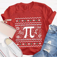 Math Teacher Holiday T-Shirt, Candy Cane Pi Symbol Christmas Shirt, Humorous Pi Graphic Tee, Christmas Math Teacher Shirt, Xmas STEM Present