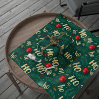 Christmas Tree Branch Gift Wrap, Ho Ho Ho Pine Needle Wrapping Paper, Rustic Holiday Wrapping Paper Roll, Winter Xmas Present Packaging