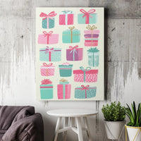 Festive Present Wall Art, Colorful Gift Boxes Canvas Art, Holiday Present Canvas Print, Colorful Gift Box Canvas, Christmas Home Decor Present