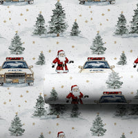 Vintage Police Car Gift Wrap, Police Santa Wrapping Paper, Law Enforcement Christmas Paper, Holiday Wrapping Paper, Cop Gift Wrap Roll