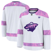 Minnesota Wild White 2024 Hockey Fights Cancer Practice Jersey