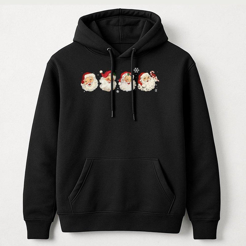 Vintage Christmas Graphic Hoodie, Retro Santa Hoodie, Santa Claus Holiday Hoodie, Winter Pullover Sweatshirt, Xmas Present for Women and Men