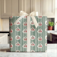 Humorous Sunglasses Santa Gift Wrap, Cocktail Santa Wrapping Paper, Striped Christmas Present Paper, Cool Holiday Wrapping Paper, Retro Party Wrap