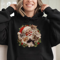 Retro Christmas Cat Hoodie, Vintage Santa Kittens Hoodie, Festive Santa Claus Cat Lover Sweatshirt, Comfy Holiday Pullover, Xmas Cat Present
