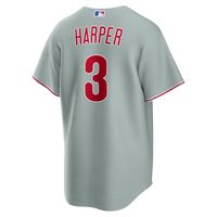 Philadelphia Phillies Bryce Harper Gray Road Replica Jersey