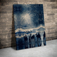 Three Wise Men Following Star Digital Download, Nativity Scene Canvas Print, Religious Christmas Wall Art, Christian Holiday Nativity Decor
