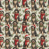 Holiday Puppy Gift Wrap, Portuguese Water Dog Wrapping Paper, Dog Lover Christmas Gift Wrapping Paper, Pet Breed Holiday Gift Wrap Paper