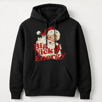 Retro Santa Christmas Sweatshirt, Big Nick Energy Hoodie, Humorous Holiday Santa Pullover, Sarcastic Xmas Present Hooded Sweatshirt for Men Women