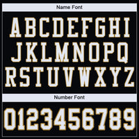 Custom Football Jersey - Black White-Old Gold Mesh Authentic