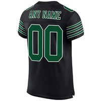 Custom Football Jersey - Black Grass Green-White Mesh Authentic