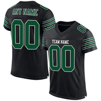 Custom Football Jersey - Black Grass Green-White Mesh Authentic