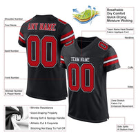 Custom Football Jersey - Black Red-White Mesh Authentic
