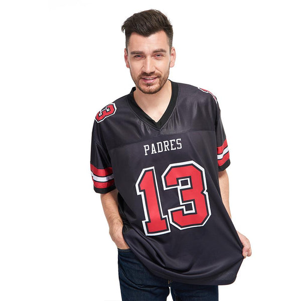 Custom Football Jersey - Black Red-White Mesh Authentic