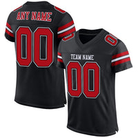 Custom Football Jersey - Black Red-White Mesh Authentic