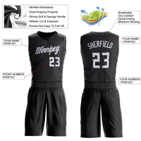 Custom Basketball Jersey - Black White Round Neck Uniform