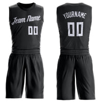 Custom Basketball Jersey - Black White Round Neck Uniform