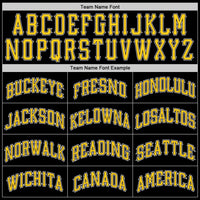 Custom Basketball Jersey - Black Gold-White Round Neck Rib-Knit