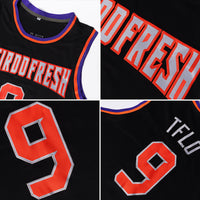 Custom Basketball Jersey - Black White-Red Authentic Throwback