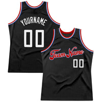 Custom Basketball Jersey - Black White-Red Authentic Throwback