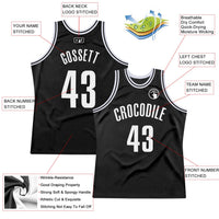 Custom Basketball Jersey - Black White Authentic Throwback