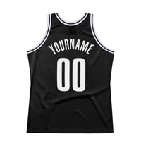 Custom Basketball Jersey - Black White Authentic Throwback