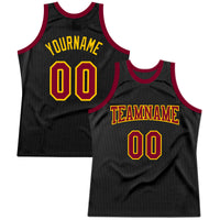 Custom Basketball Jersey - Black Maroon-Gold Authentic Throwback
