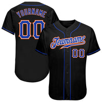 Custom Baseball Jersey - Black Royal-Orange Authentic