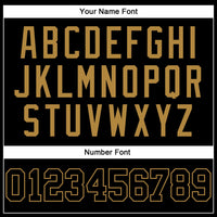 Custom Football Jersey - Black Black-Old Gold Mesh Authentic Throwback